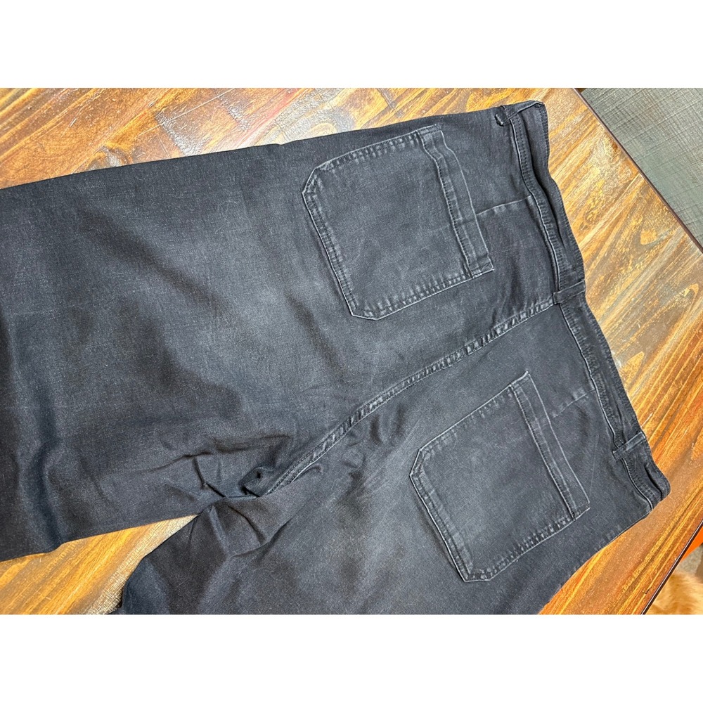 Wide‎ Leg Jeans Pants Faded Black Raw Hem Patch Pocket OAT New York Women's 18W - Picture 8 of 8